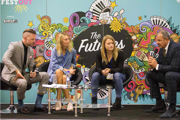 A discussion at Festout 2017 featuring Mash Media managing director Julian Agostini