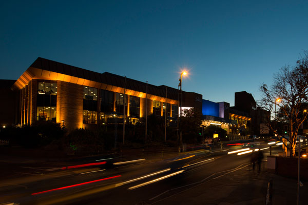Bournemouth International Centre at night