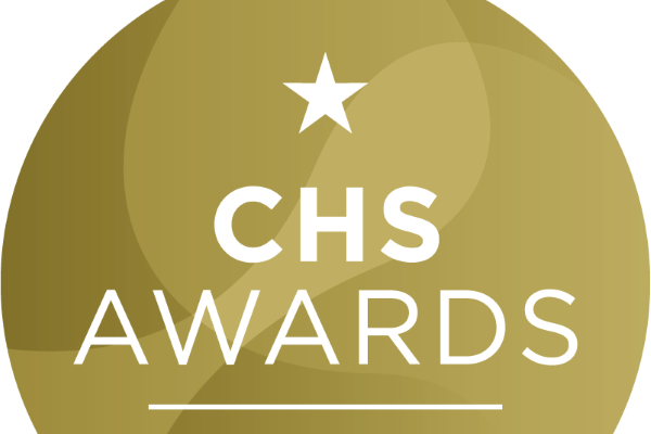 CHS Awards in white text on a gold background