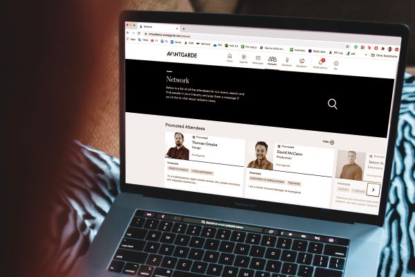 VITE platform showing promoted attendees to network with