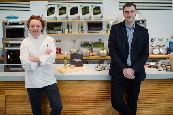 Chef Tom Kitchin (left), Compass Scotland MD, David Hay (right)