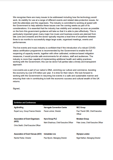 Statement of Support - Live events and music industry (Page 2)
