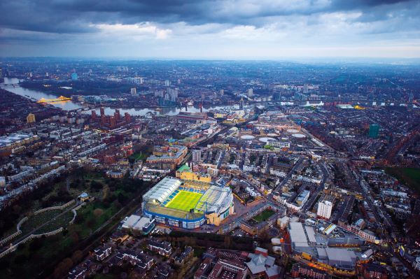 An aerial view of Chelsea Football Club