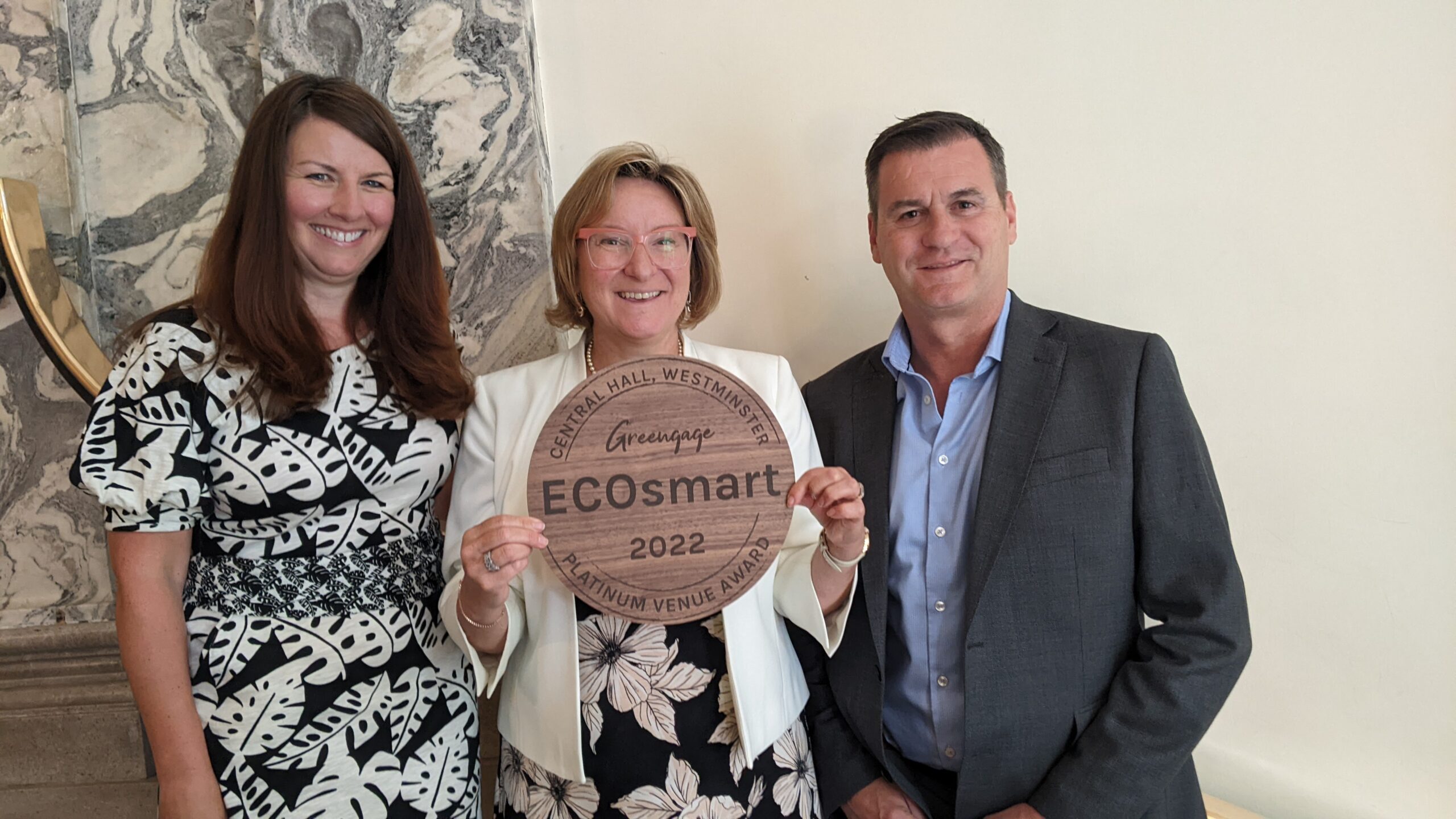 Central Hall Westminster awarded ECOsmart Platinum Award