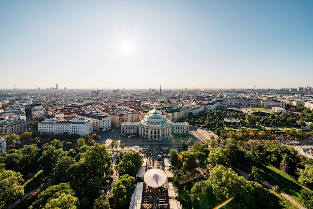 Building in Vienna from the bird eye view