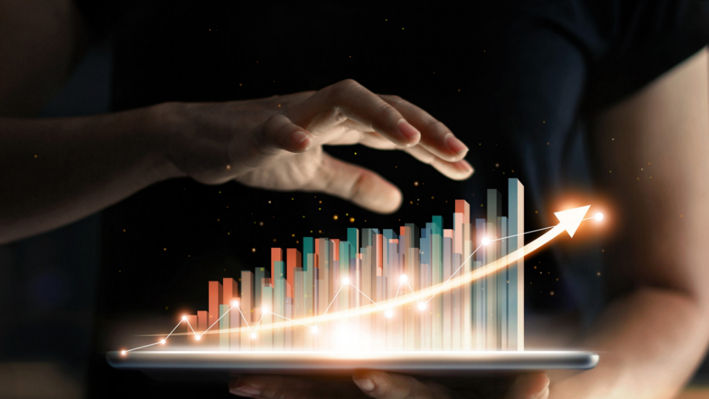 hand above graphs