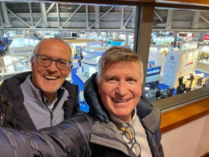 COO Richard John and CEO David Preston celebrate their entry into the US market for their company, Realise.