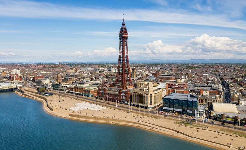 Blackpoool tower and coastline