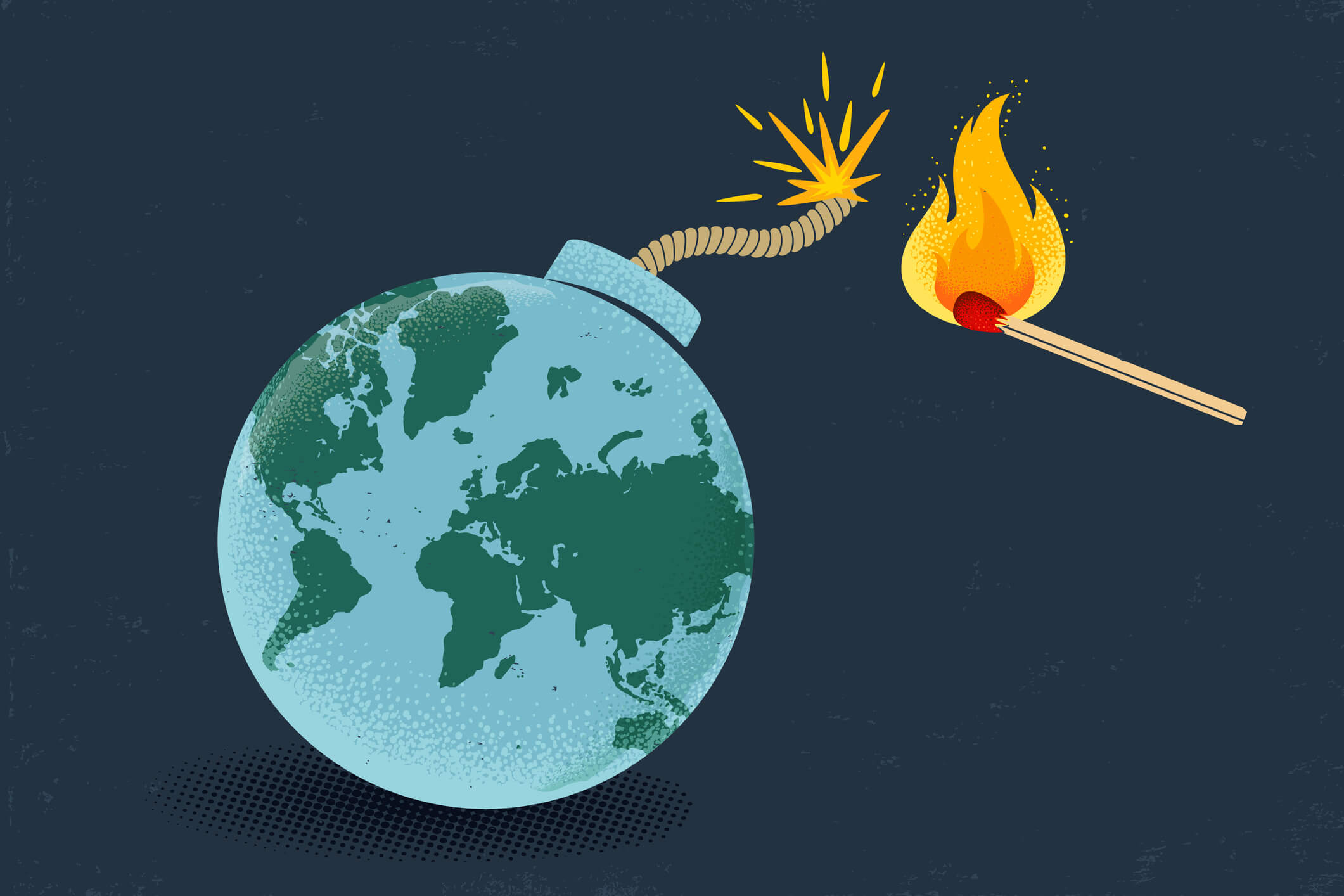 Global conflict graphic image