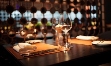 Luxurious western restaurant dining table
